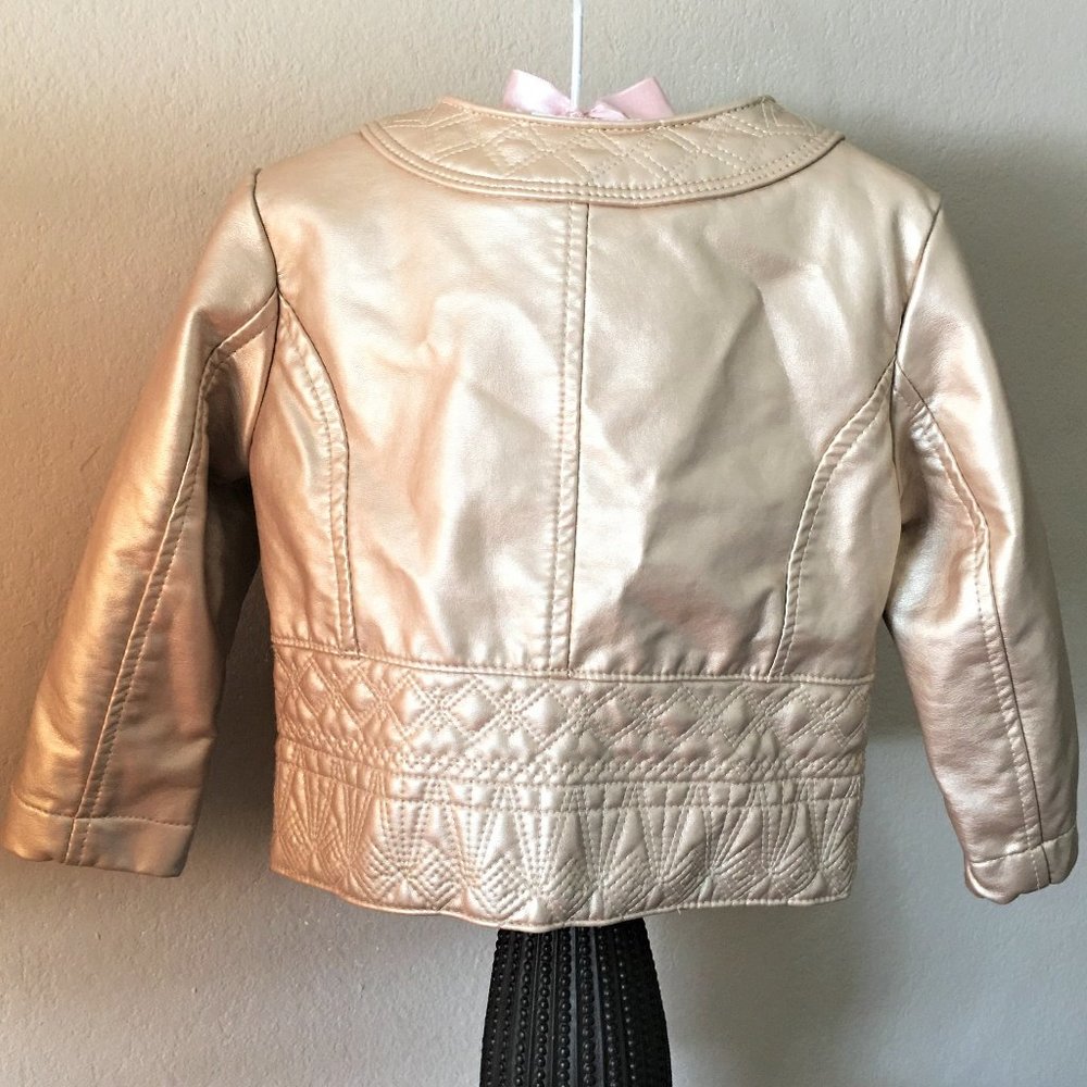 GENUINE KIDS OSHKOSH Gettalic Gold Moto Jacket  2T - Picture 7 of 11